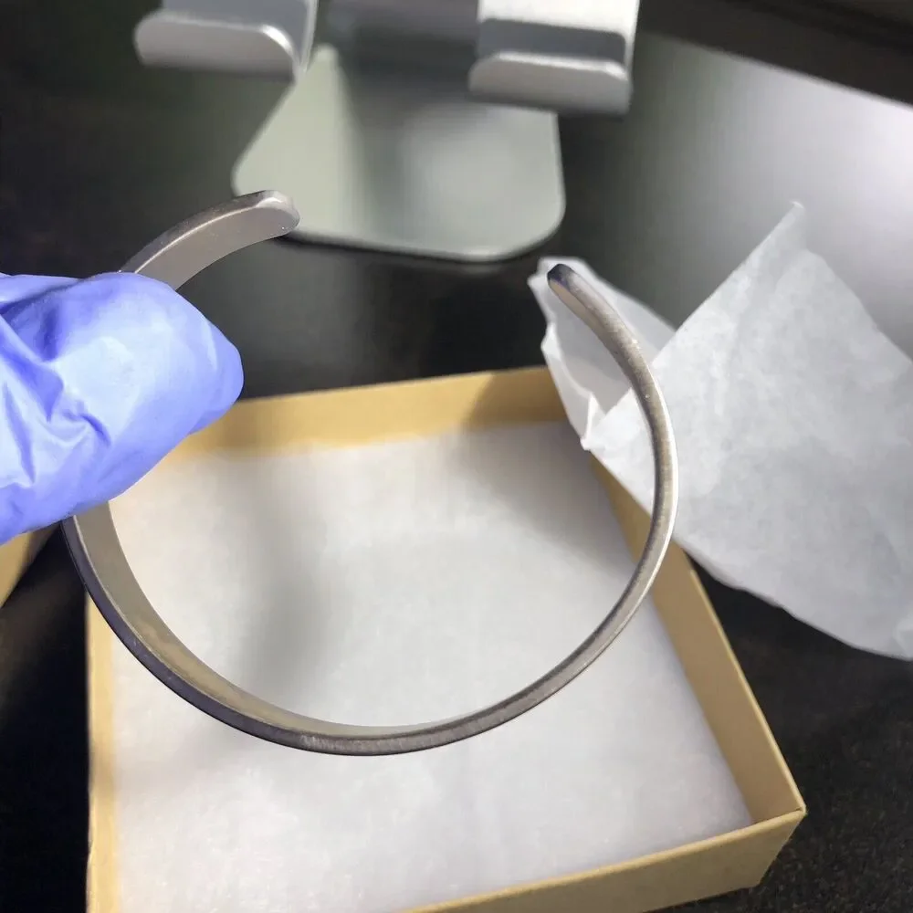 Sterling Silver Boho Cuff Bracelet - Stackable Handmade Southwest Chic Bangle - Picture 7 of 8